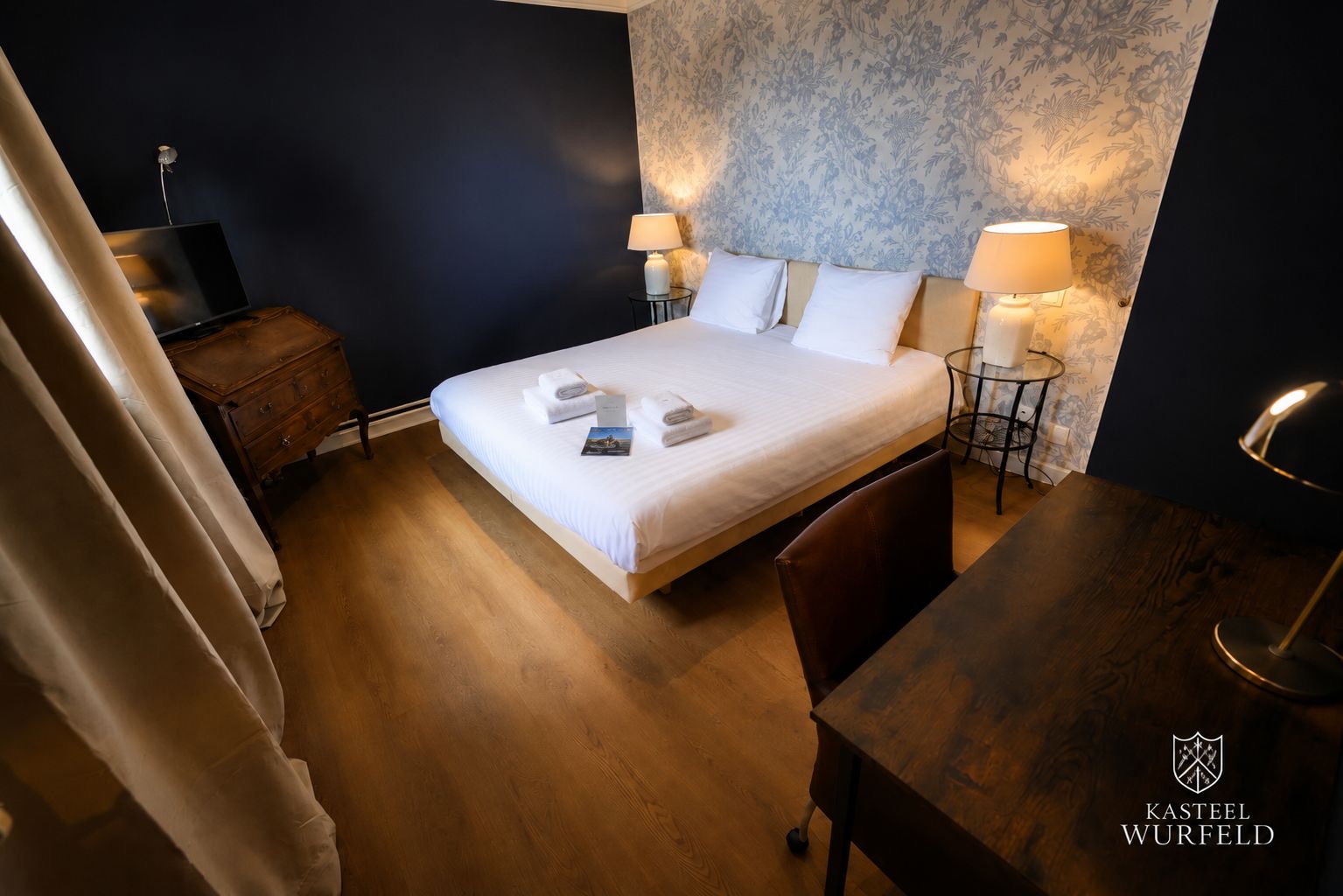 Vernieuwde hotelkamer bij Kasteel Hotel Wurfeld
